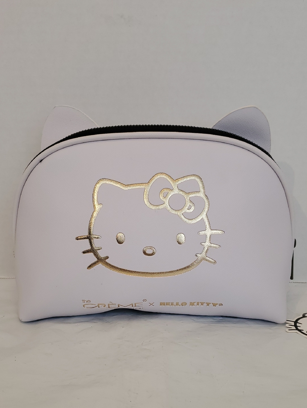 Hello Kitty X The Creme Shop  Cosmetic Pouch with Gold Glitter Bow - Picture 2 of 2